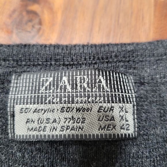 Zara Men's Wool Blend. Academia Vest Charcoal Gray Size XL - Picture 6 of 6